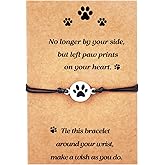 PLwelth Puppy Dog Bracelets for Women Men Dog Memorial Gifts for Pet Lover Friendship Gifts for Her His Couples Adjustable String