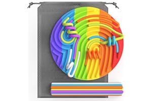 RuRu Monkey Sensory Activity Board, Silicone Fidget Toy for Calming, Stress, Anxiety, ADHD & Autism | Silent, No Mess | Kids 3+ & Adults | Includes Portable Travel Bag & 13 Strings