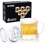 ZZYFGH Shot Glasses with Handle, Mini Heavy Base Clear Beer Mugs, 1.8 Ounce, Set of 6 for Whiskey, Tequila, Vodka, Great for 