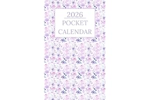 Pocket Calendar 2026 for Purse: One Year Small Monthly Planner from January to December 2026|Floral Cover|Aesthetic Design