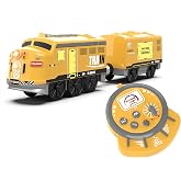 Motorized Train for Kids, Remote Control Locomotive Train Toy for Wooden Tracks, Battery Powered Electric Trains with Sound &amp; Lights Effects Compatible with Thomas, Brio, Chuggington