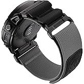Bandletic Compatible with Garmin Fenix 7X 6X 5X Watch Band - 26mm Quick Fit Rugged Nylon Strap for Fenix 8 51mm /Instinct 2X Solar/Enduro 2 3/Quatix 3/Tactix 7/Epix Pro 2/D2 Bravo Delta/Descent Mk3i