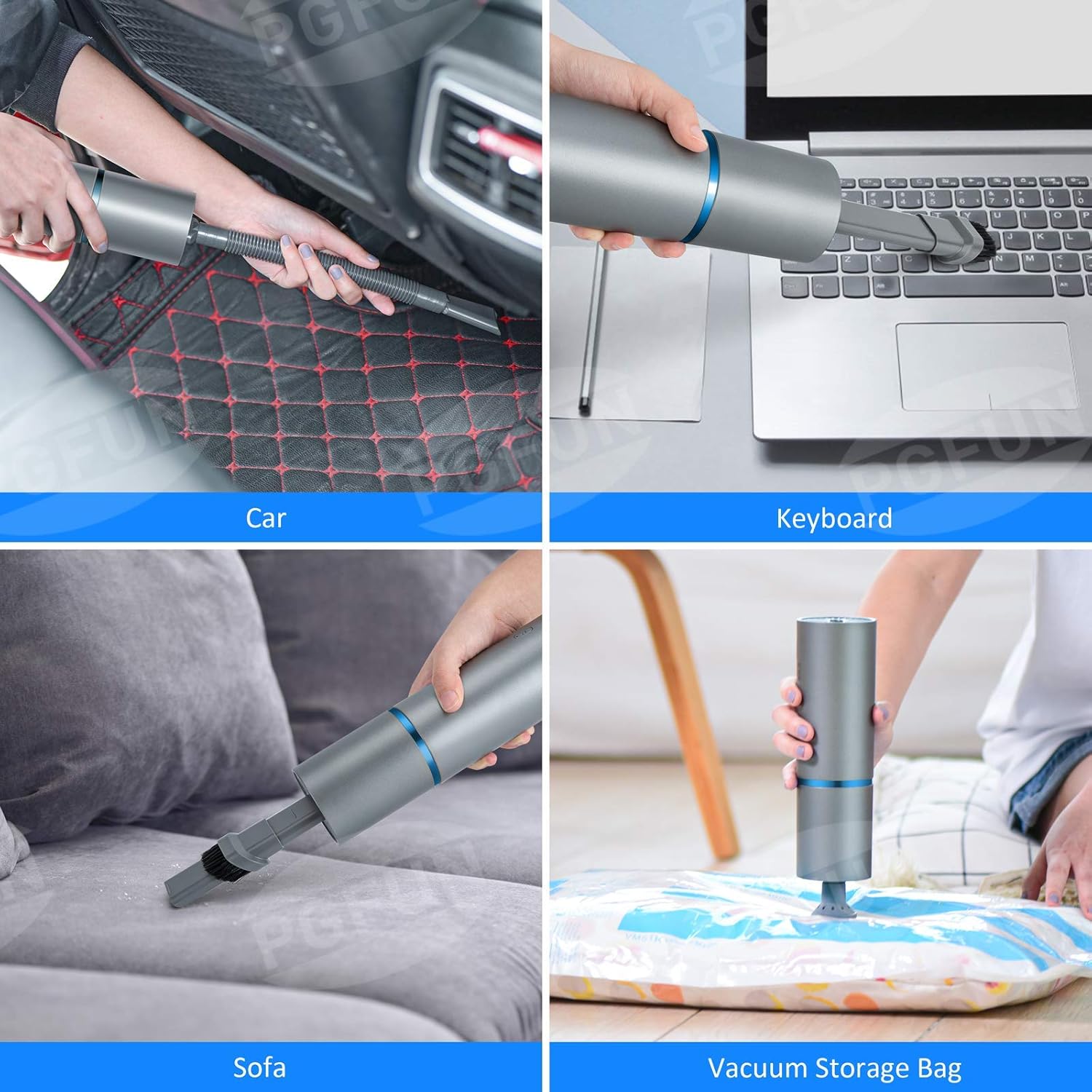 Mini Vacuum Cleaner - PGFUN Small Cordless Handheld Vacuums,USB Charging Lithium lon Dust Busters for Keyboard,Computer,Hairs,Car Interior and Other Crevices Cleaning: Home & Kitchen