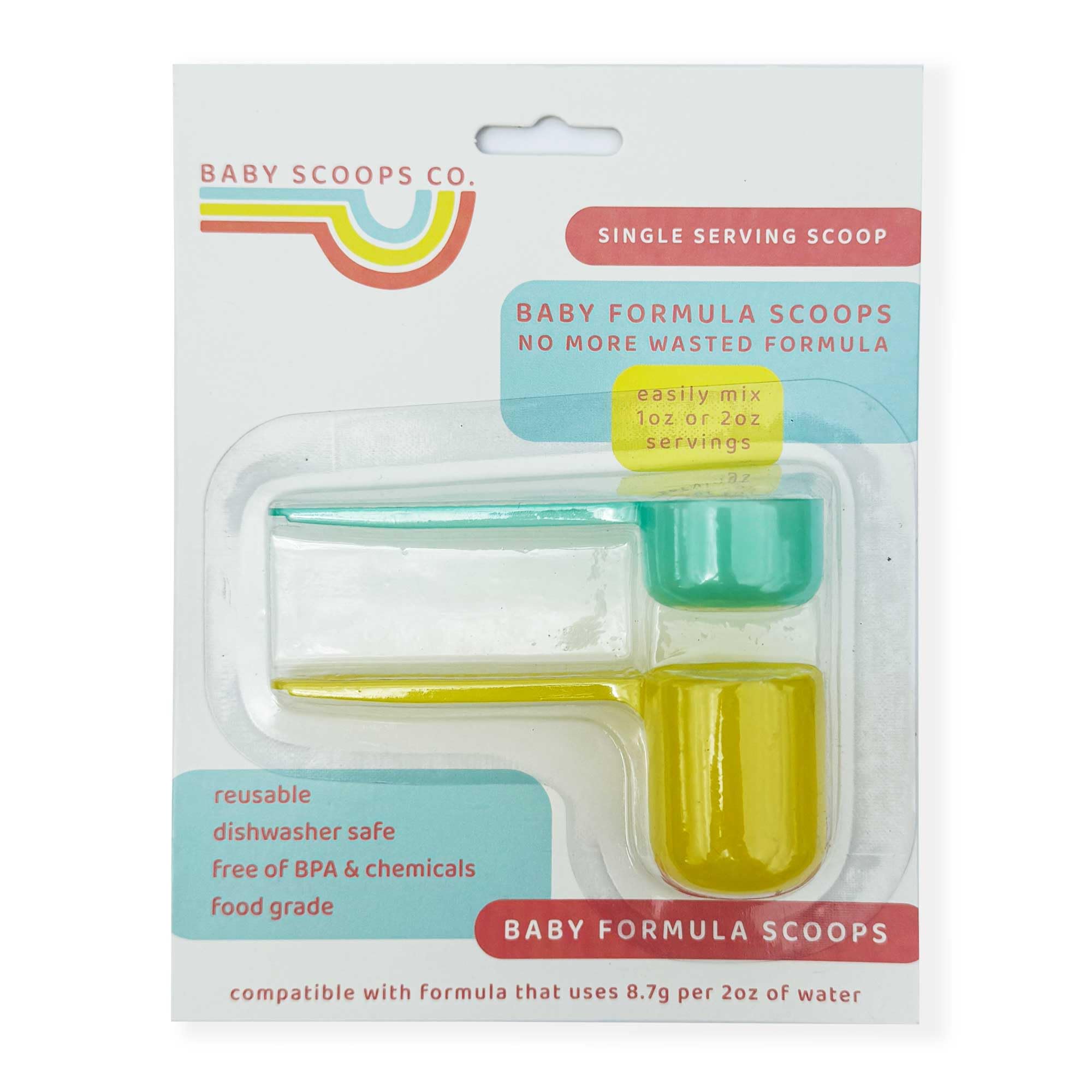 Photo 1 of Baby Scoops Co. Infant Formula Measuring Scoop — Precise 1oz & 2oz Single-Serving for Newborns & Infants, BPA-Free Design