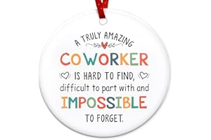 TEEZWONDER 2024 Christmas Ornaments Coworker Gifts - Christmas, Thank You, Appreciation Gifts for Coworkers, Friends - Going Away, Farewell Gifts for Coworkers - Christmas Decorations Ceramic Ornaments