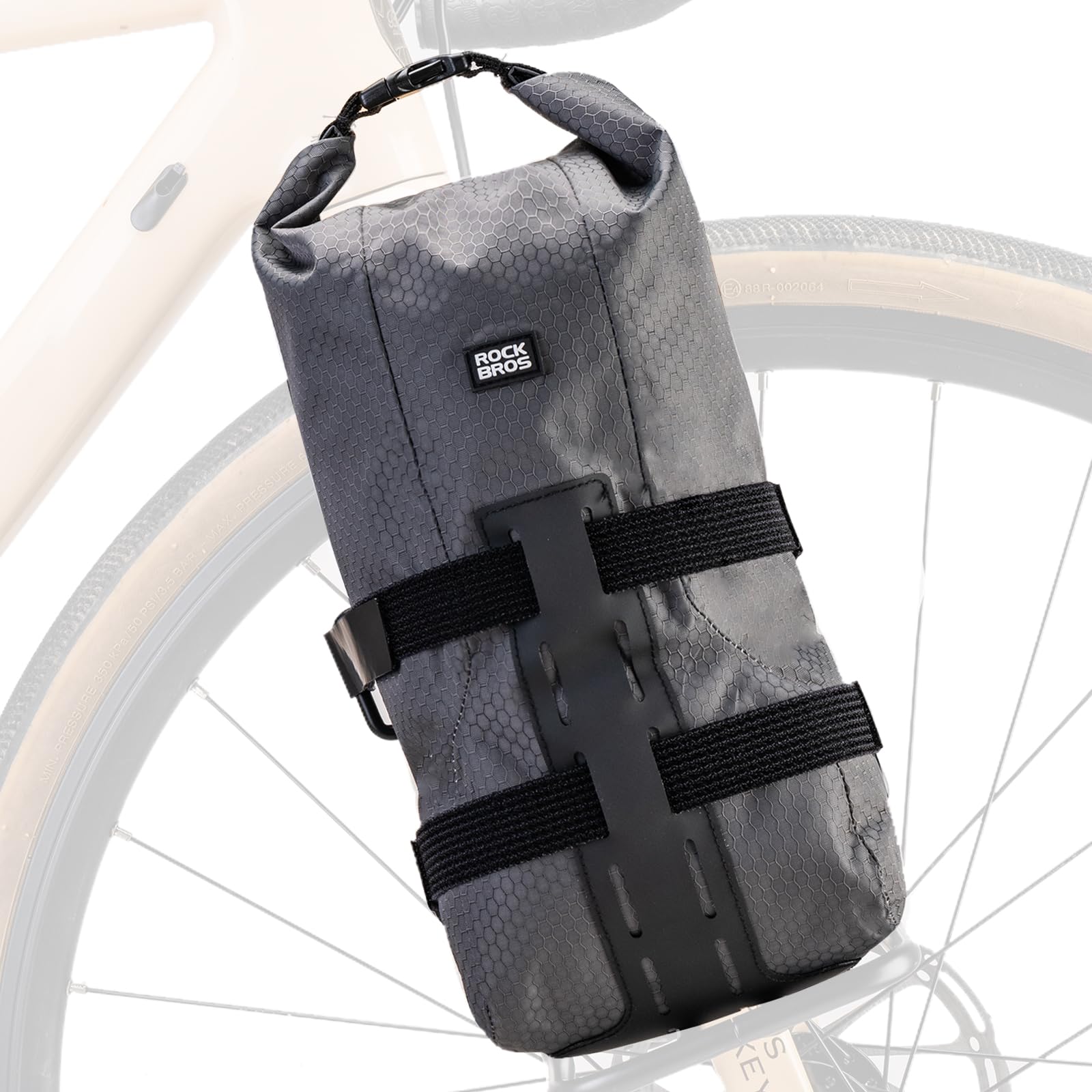 ROCKBROS Bike Front Fork Bag 2-2.7L Waterproof Detachable Cargo Rack Bag Set for MTB & Road Bike