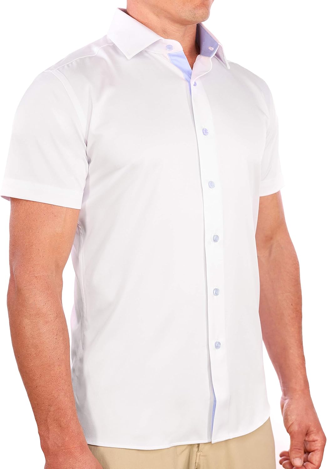 CC Performance Slim Fit Short Sleeve Button Down Shirts for Men
