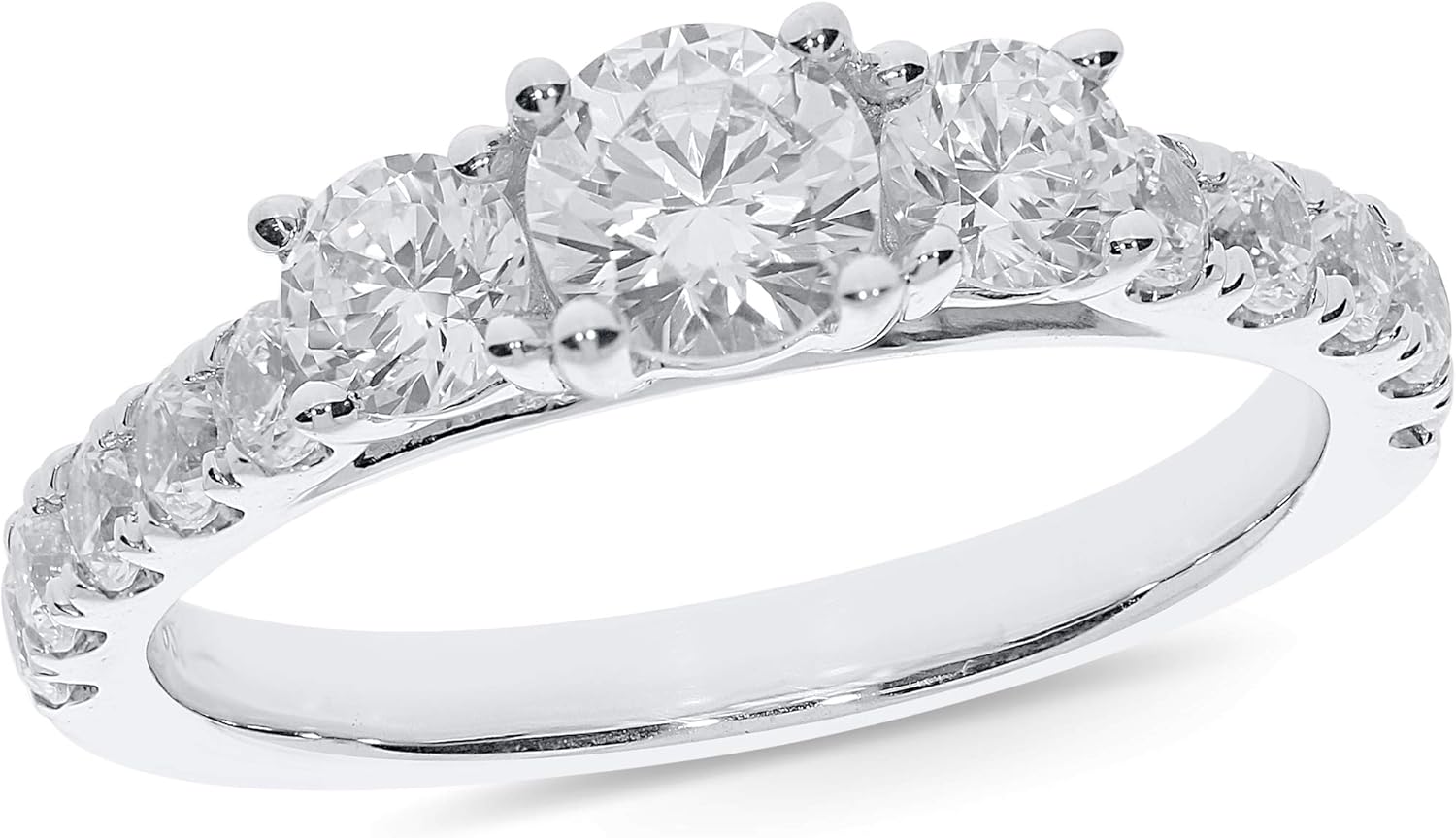 Amazon.com: 1 1/2 Carat Diamond Ring in 10k White Gold (J-K, I2, cttw