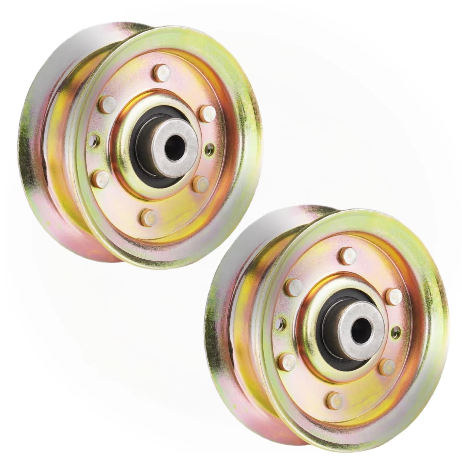 Photo 1 of 532173437 Flat Idler Pulley Fit for Craftsman Mower LT1000 LT2000 Lawn Tractor with 42" Deck, Replacement for 165888 532131494 532173438, 2 Pack