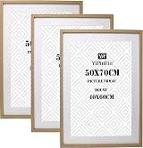 YiPinYin 50x70cm Wood Frame 3 Pack with Acid Free Mounts for 40x60cm