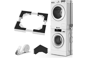 JHCHU Universal Stacking Kit for Washer and Dryer, Adjustable Frame Range 17-3/4" ~ 26-3/4" (45~68cm), Offering Solutions for Stacking Different Sizes of Washing Machine and Tumble Dryers