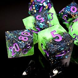 XTechnor DND Dice Set 7PCS Handmade Sharp Edge