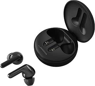 LG Tone Free HBS-FN4 True Wireless Earbuds with Meridian Audio Technology, Black, Universal 