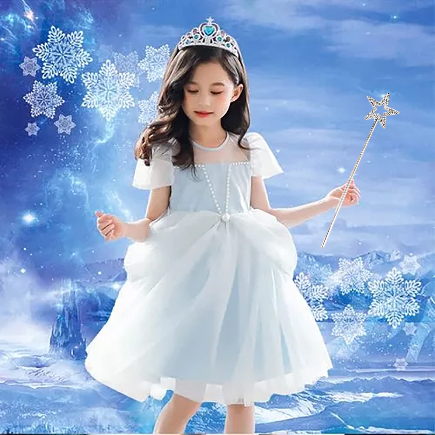 Star Wand, 13 Inches Silver Fairy Princess Angel Wand Magic Fairy Wands Sticks for Halloween Christmas Cosplay Party Birthday Favors