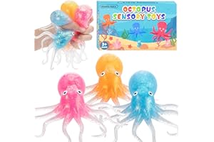 HHOBBY STARS Octopus Stress Balls for Kids Adults, Squeeze Balls for Autism, ADD, ADHD, Octopus Sensory Fidget Toys, Squishy Toys for 3 4 5 6 7 8 9 10 Boys Girls Gifts, Classroom Prizes Party Favors for Toddlers