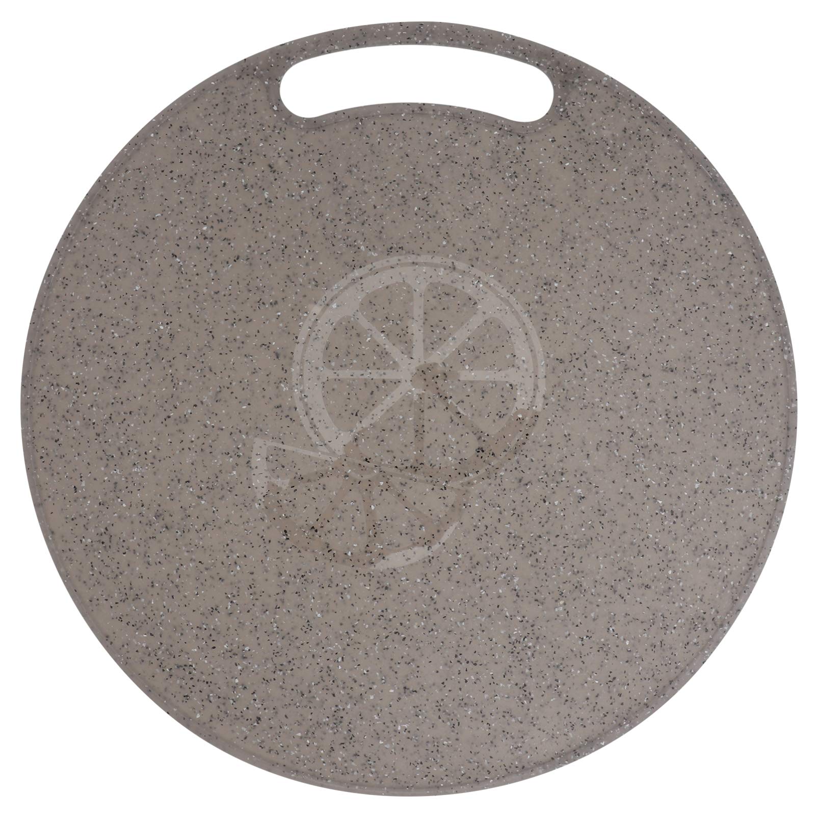 HEMOTON Reusable Plastic Chopping Board Round Vegetable Fruit Marble Look Serving Board 31 cm Kitchen Tool, Polypropylene, as Shown, 31 cm
