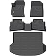Binmotor-Custom Fit Floor Mats & Cargo Liner for Kia Seltos 2024 2025, All Weather Car Floor Mat for Kia Seltos Accessories, TPE Rubber Liners Cargo Trunk Mat-Black