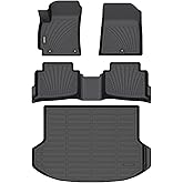 Binmotor-Custom Fit Floor Mats & Cargo Liner for Kia Seltos 2024 2025 2026, All Weather Car Floor Mat for Kia Seltos Accessories, TPE Rubber Liners Cargo Trunk Mat-Black
