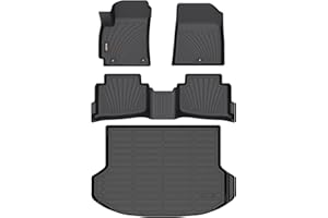 Binmotor-Custom Fit Floor Mats & Cargo Liner for Kia Seltos 2024 2025, All Weather Car Floor Mat for Kia Seltos Accessories, TPE Rubber Liners Cargo Trunk Mat-Black
