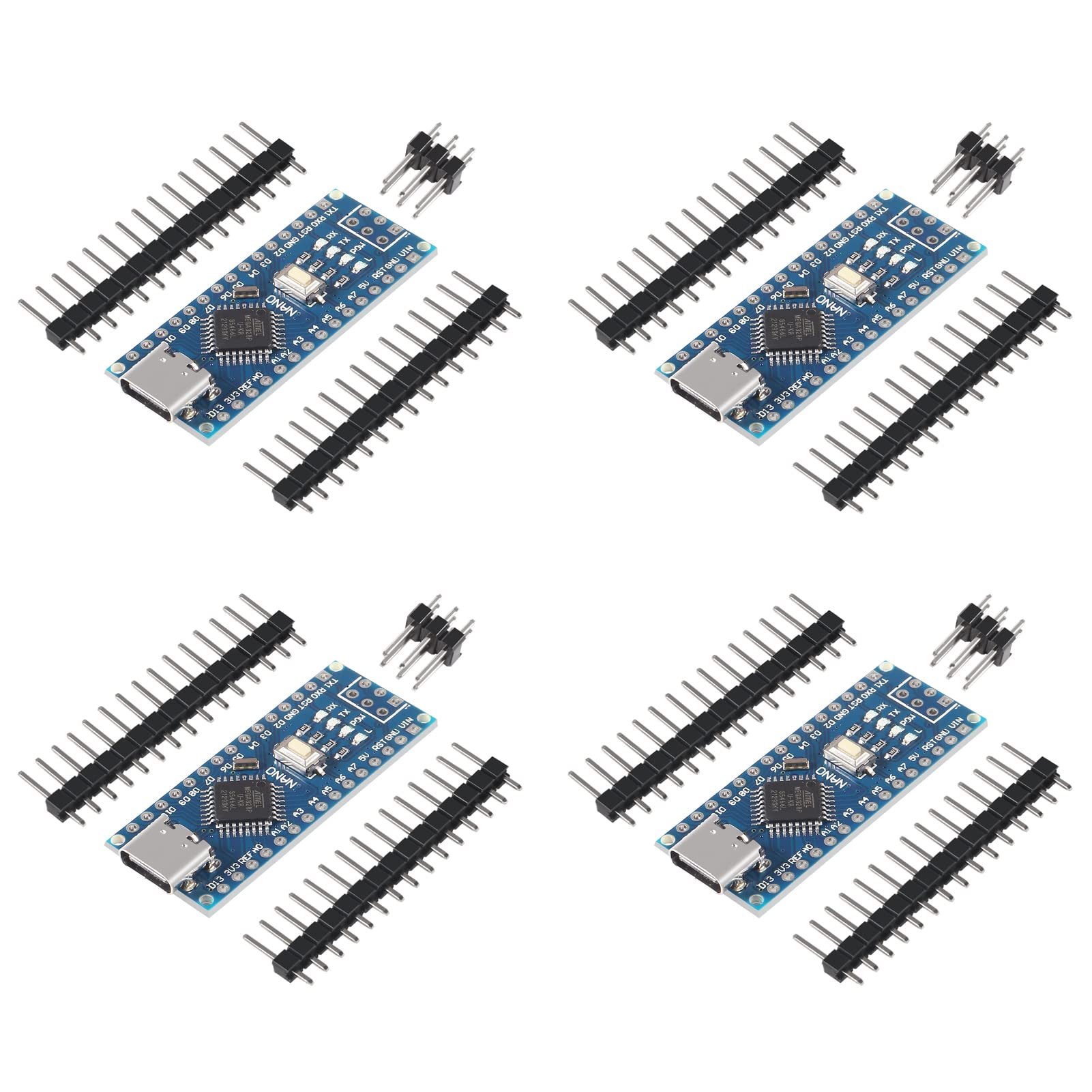 4PCS for Nano ATmega328P Nano Board 5V 16M Type C Controller Microcontroller Board, Compatible with Arduino Electronics Development Board Nano 328P