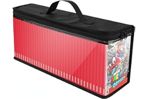 CaSZLUTION Game Disc Storage Bag for Nintendo Switch Games and Switch 2 Games, Portable Carrying Case Holds up to 35 Switch Games, TPU Clear Organizer Case for Switch Game Collectors - Black
