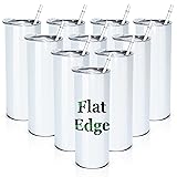 AGH 10pcs 20oz Sublimation Tumblers Bulk With Flat