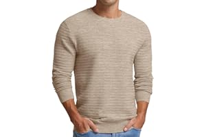 NUOKESASI Men's Crewneck Pullover Sweater Solid Knitted Soft Long Sleeve Casual Sweater