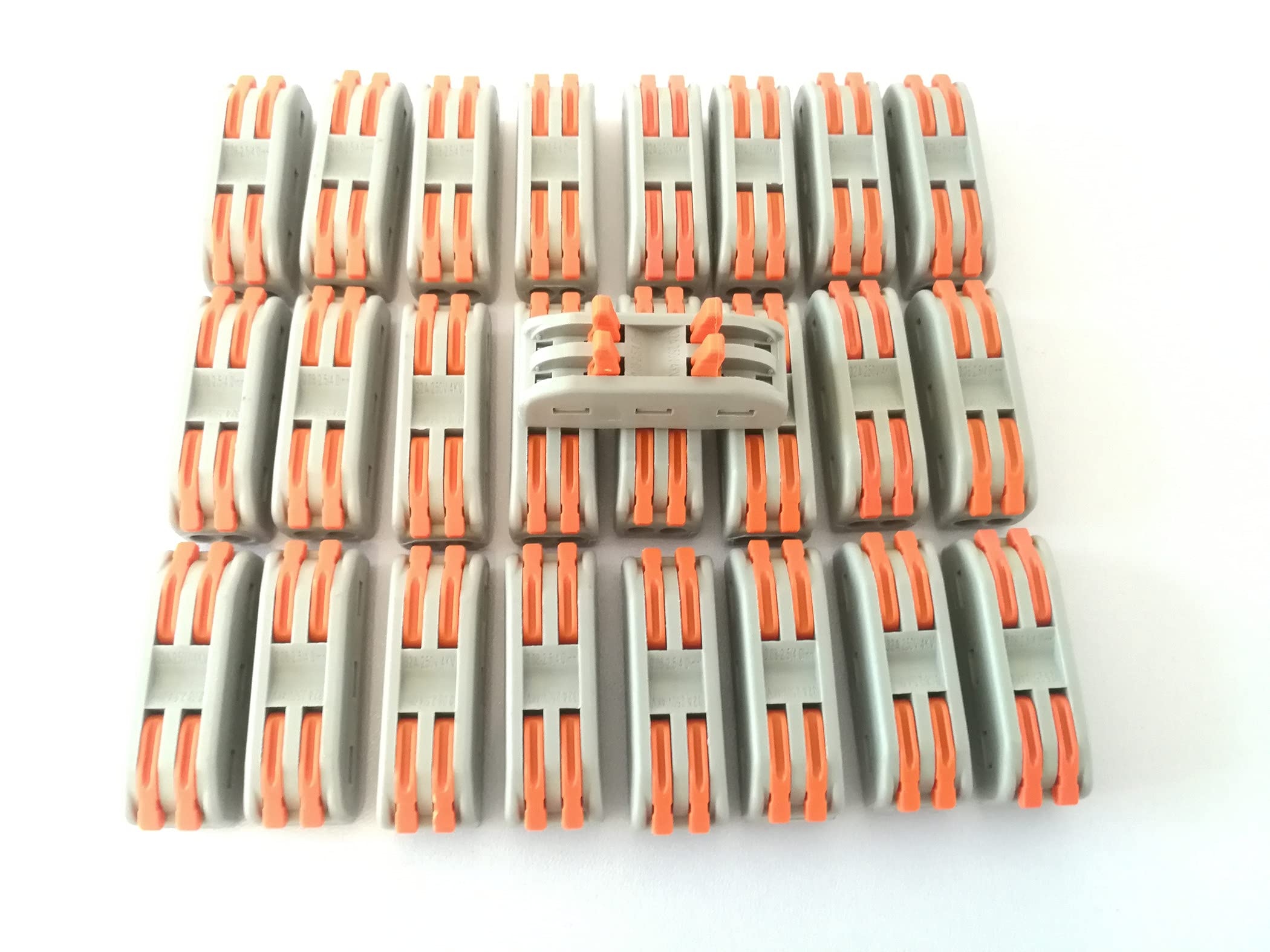 Dongge Conductor Compact Connectors Lever Wire Nut Wire Connectors for 2 Circuit Inline Splices 28-12 AWG （SPL-2） 25 PCS