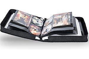 AKOZLIN DVD CD Storage Case with Extra Wide Title Cover Pages Portable Carrying Binder Holder Wallet Album DVD Case Protectiv