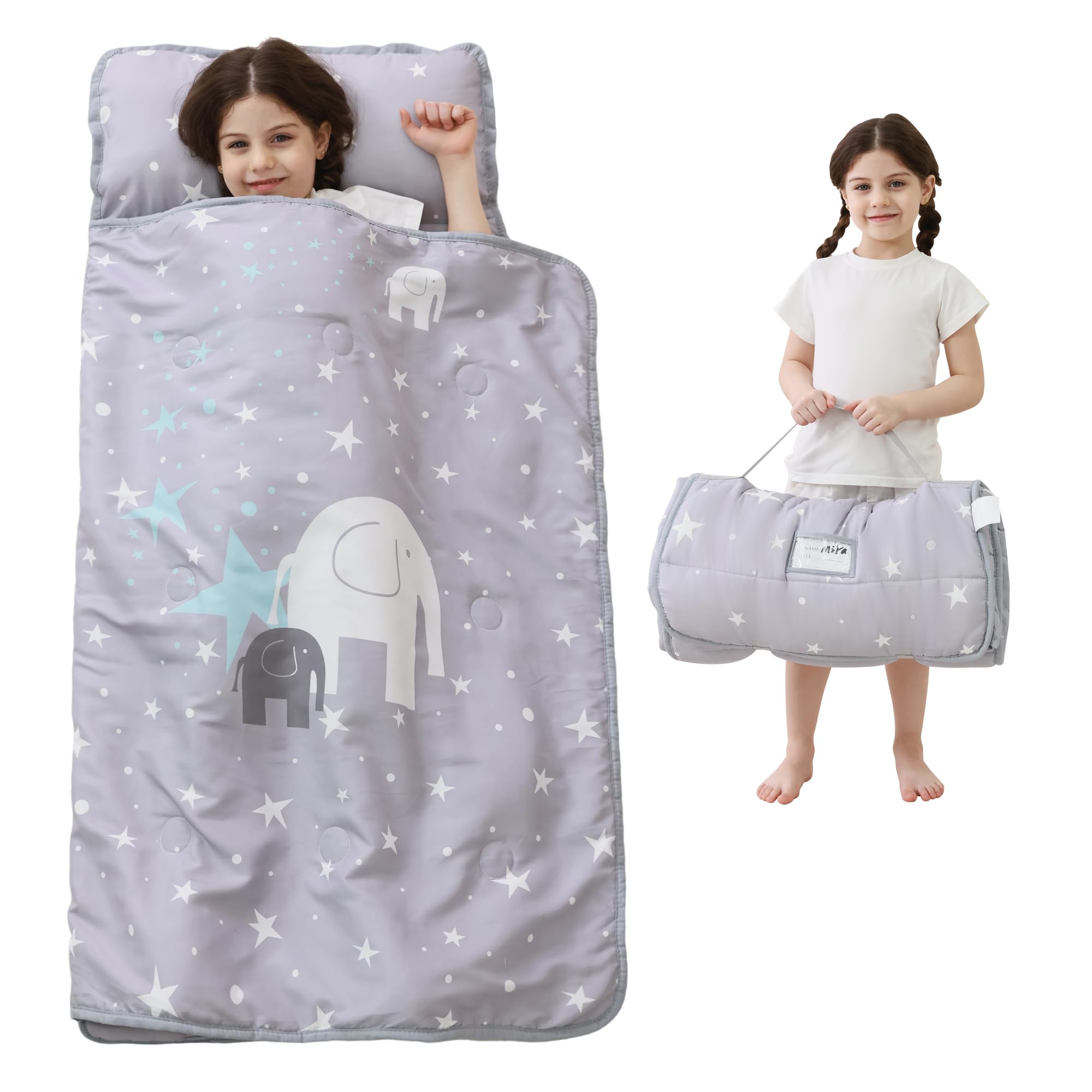 Photo 1 of Toddler Nap Mat with Pillow and Blanket, Extra Large Rolled Napping Mats,Slumber Bags for Boys Girls,Kids Sleeping Bag for Daycare, Preschool Travel Camping