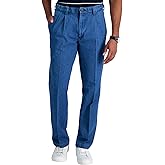 Haggar mens Casual Classic Fit Denim Trouser Pant - Regular and Big & Tall Sizes jeans, Muted Stonewash, 44W x 29L US