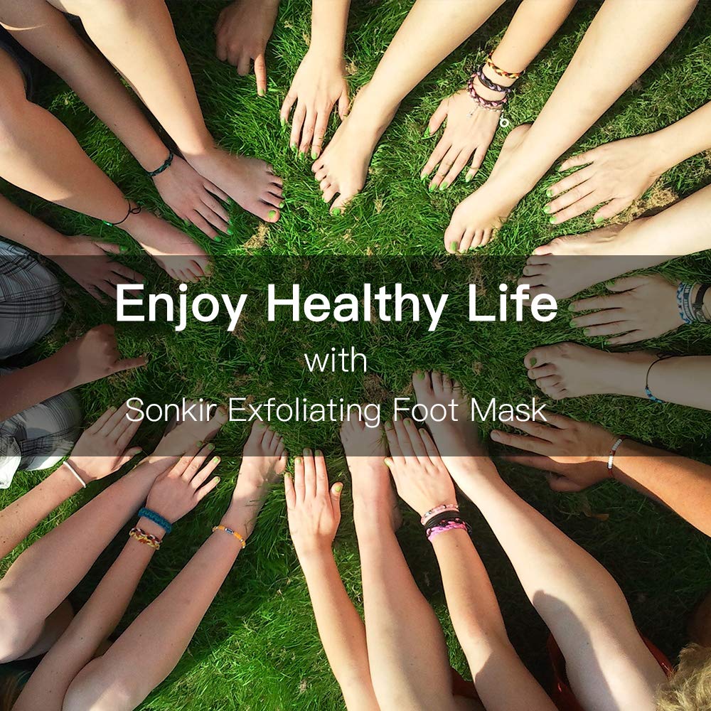 Sonkir Exfoliating Foot Mask, Peeling Away Rough Calluses and Dead Skin cells in 1-2 Weeks, Repair Exfoliant Treatment for Soft Smooth & Healthy Feet (Lavender/2 Pairs)