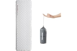 Naturehike Ultralight Insulated Sleeping Pad with R5.8, 3.2in Thickened Patchworkable Inflatable Double Sleeping Mat for Camping, Hiking, Climbing with Inflatable Bag