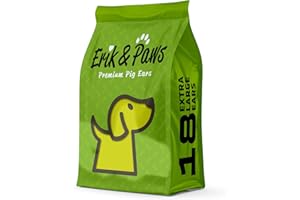 Erik & Paws Pig Ears for Dogs - Premium All-Natural, Unbleached 100% Dog Pig Ears, No Additives or Hormones, Safe Rawhide Alternative, Gentle on Tummies - 18 Count