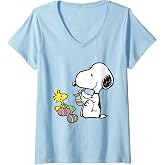 Womens Peanuts Snoopy Easter Egg V-Neck T-Shirt