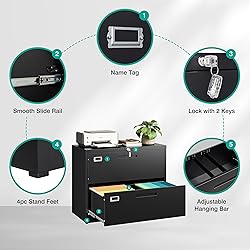 SISESOL 2 Drawer Lateral File Cabinet with