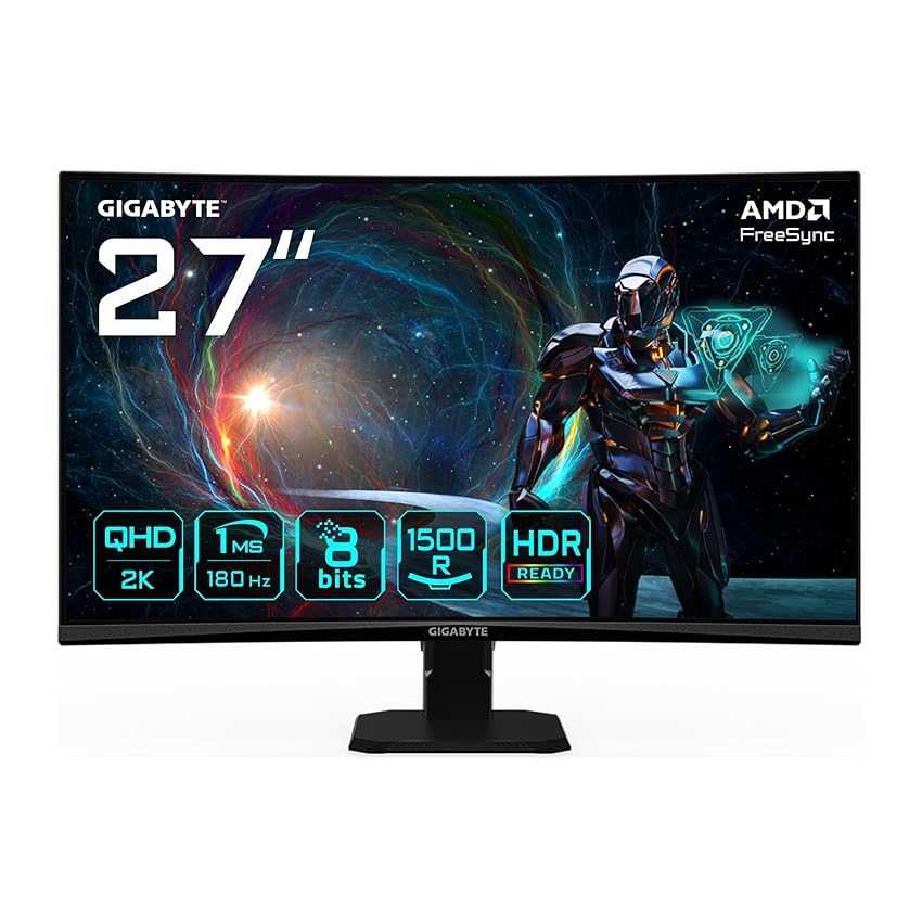 Gigabyte GS27QCA 27" QHD Monitor Gaming Curvo – 2560 x 1440, 180Hz