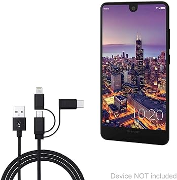 Amazon Com Sharp Aquos C10 Cable Boxwave Allcharge 3 In 1 Cable For Sharp Aquos C10 Jet Black Electronics