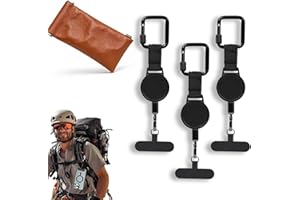 Outdoor Anti-Theft Retractable Phone Lanyard, Retractable Keychain Heavy Duty for Travel Hiking Work Music Festival