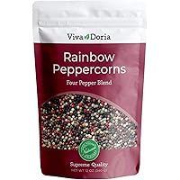 Viva Doria Rainbow Blend Peppercorn, Steam Sterilized Whole Black Pepper, Whole Green Pepper, Whole Pink Pepper, Whole…