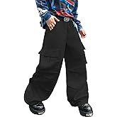 QGRSWBC Mens Cotton Cargo Jeans Casual Loose Fit Pants Wide Leg Trousers with Pockets