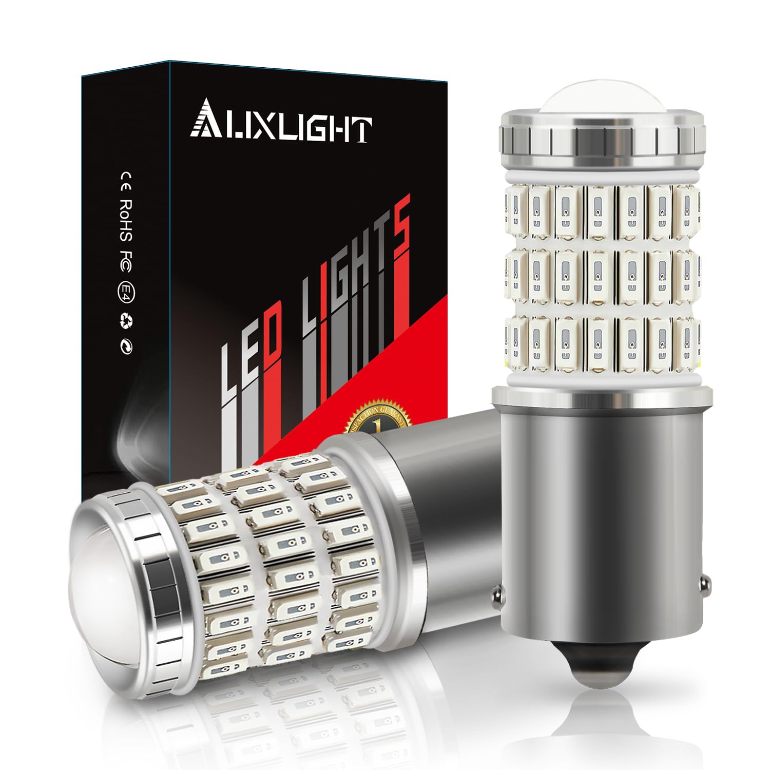 Photo 1 of AUXLIGHT 1156 BA15S 1003 1141 7506 1156 LED Bulbs Brilliant Red, Ultra Bright 60-SMD LED Replacement for Brake/Tail Lights, Blinker Lights, Turn Signal/Parking or Running Lights (Pack of 2)