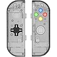 BASSTOP Translucent NS Joycon Handheld Controller Housing with D-Pad Button DIY Replacement Shell Case for Nintendo Switch Jo