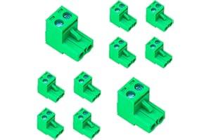 Keszoox 10 Pack 5.08mm Pitch Green Phoenix Type Connector 2 Pin PCB Screw Terminal Block