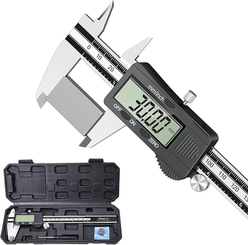 Preciva Digital Vernier Caliper 150mm LCD Stainless Steel Splash Resistant