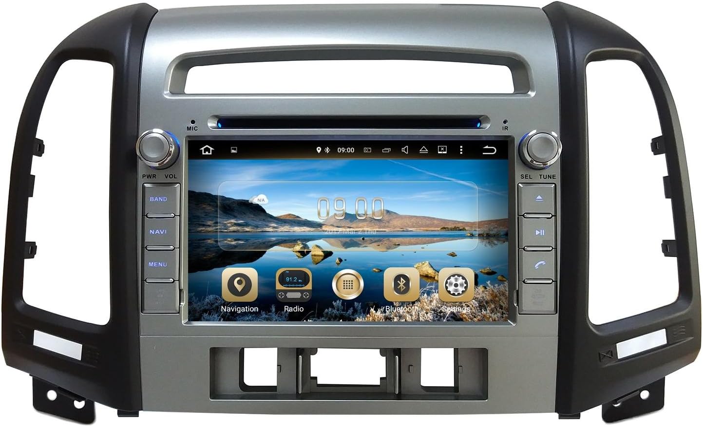 XTTEK 7 inch HD 1024x600 Multi-touch Screen in dash Car GPS Navigation System for Hyundai Santa Fe 2007-2012 Quad Core Android DVD Player+Bluetooth+WIFI+SWC+Backup Camera+North America Map