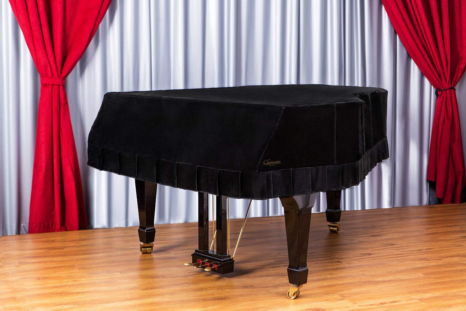 Clairevoire Grandeur: Premium Velvet Grand Piano Cover | Handcrafted | Luxury-grade Velvet | Anti-dust/blemish/scratch | For Yamaha, Steinway, Kawai and many others (midnight black, GC1)