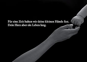 Glückwunschkarte Zur Geburt Taufe Für Eine Zeit Halten Wir Deine Kleinen Hände Fest Dein Herz Aber Ein Leben Lang Zauberhafte Baby Party Karte