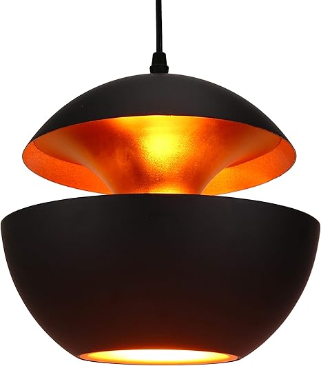 Asvert Retro Industrie Neue Hangeleuchte Pendelleuchte Schwarz Aluminium Art Deco Vintage Deckenleuchte E27 Fassung Fur Esstisch Kuche Kaffee Bar Loft Beleuchtung Aussen Schwarz Innen Gold Amazon De Beleuchtung