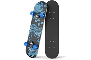 Kids Beginner Skateboard from Rude Boyz - Learn Skateboarding in Style - Mini Wooden Cruiser Board with Cool Graphics for Boys & Girls 5-9 Years - 24” Deck, 54mm Wheels, Lightweight - Safe & Durable